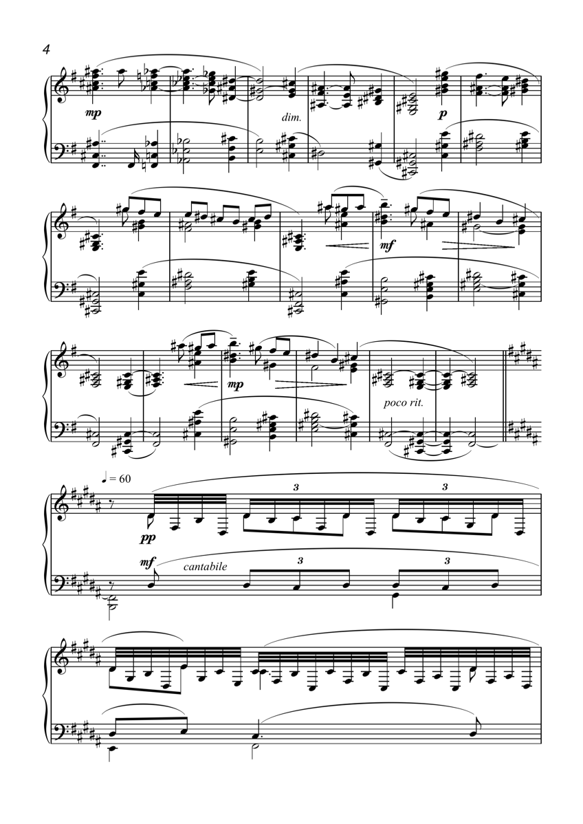 Third page of White Down score by Douglas Cook